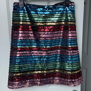 Anthropologie fun rainbow sequin skirt